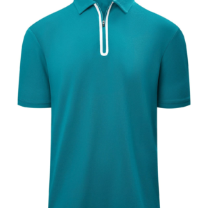 custom logo blank solid color interlock /mesh quick dry moisture wicking zip polo shirt