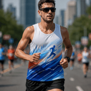 custom logo vest dry fit moisture wicking marathon running tank top