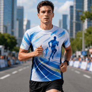 custom marathon tee interlock mesh quick dry moisture wicking running tshirt (复制)