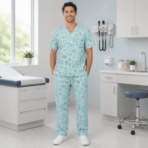 custom 100% polyester full printing sublimation nurse sets work uniform