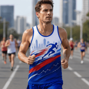 custom logo vest dry fit moisture wicking marathon running tank top